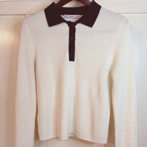 Mango Women's Sweater Long Sleeve with Collar.